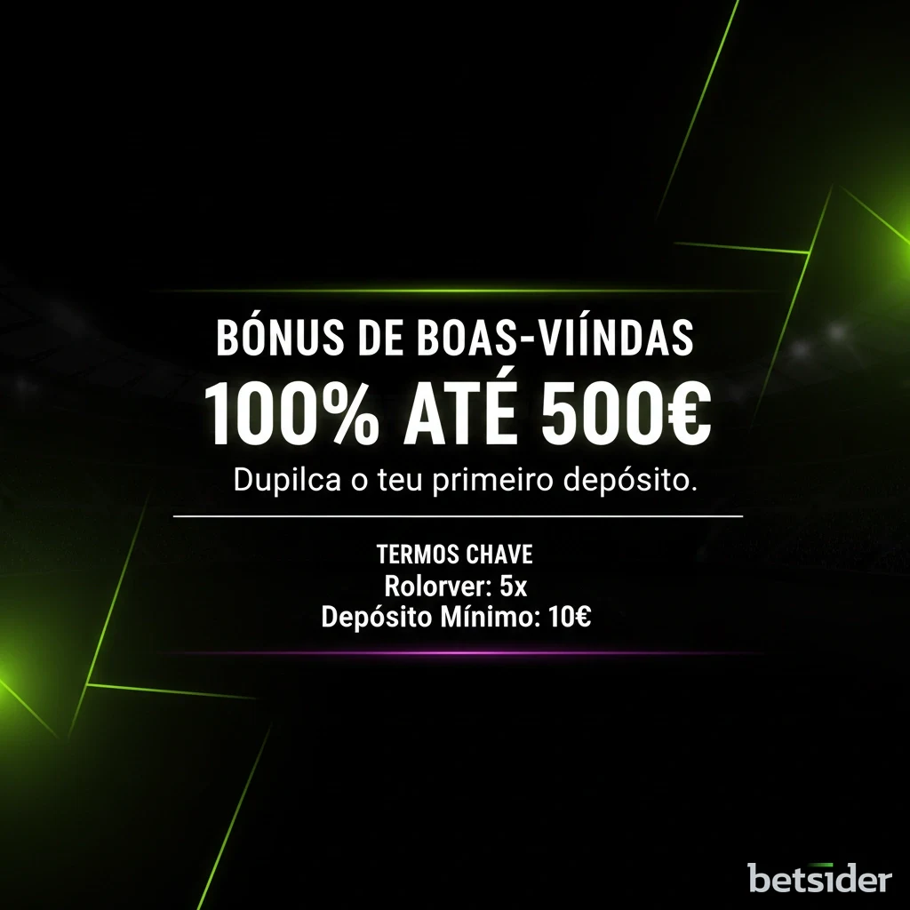Ecrã da oferta de bónus de boas-vindas para desporto na Betsider, mostrando a percentagem de correspondência.