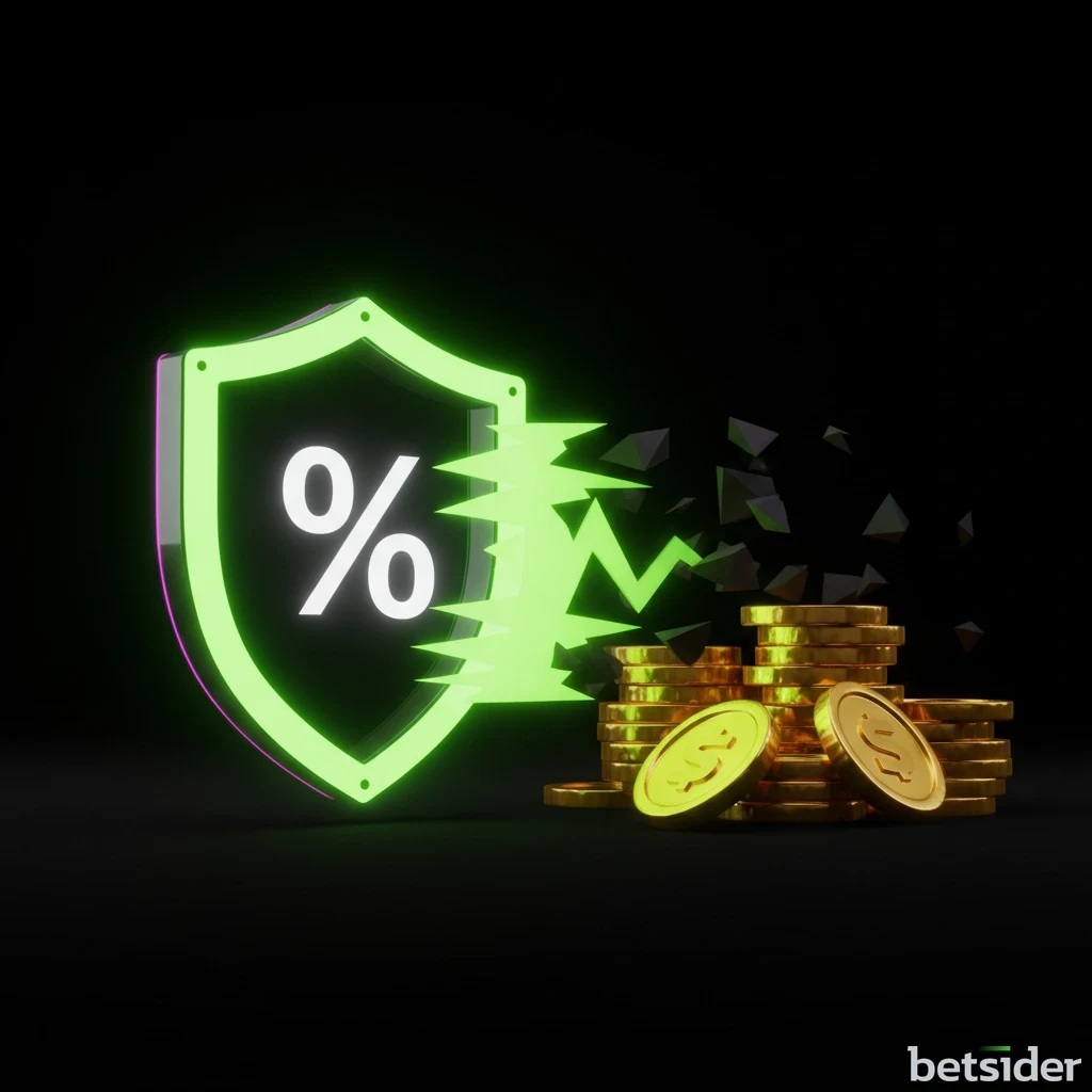 Ilustração de um escudo a proteger moedas, simbolizando a segurança do bónus de cashback.