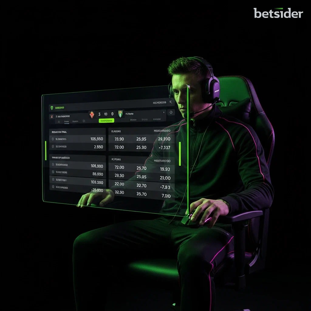Interface de apostas ao vivo da Betsider para um jogo de futebol, mostrando as odds dinâmicas e os mercados disponíveis.