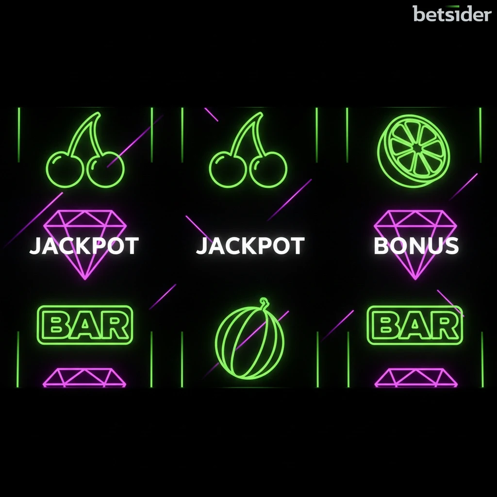 Ecrã de uma slot machine moderna a exibir símbolos coloridos e luzes.