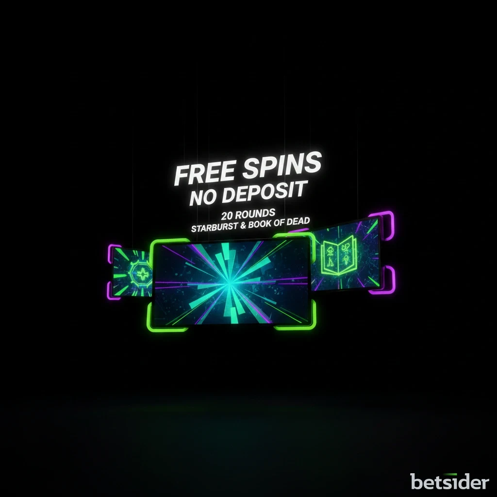Notificação de 20 rodadas grátis numa slot machine de casino online.