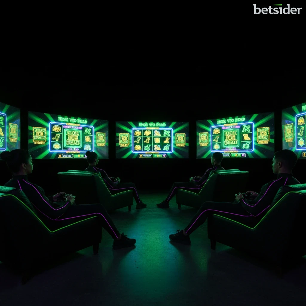 Uma slot machine com tema do Antigo Egito, mostrando pirâmides e símbolos de faraós nos rolos.